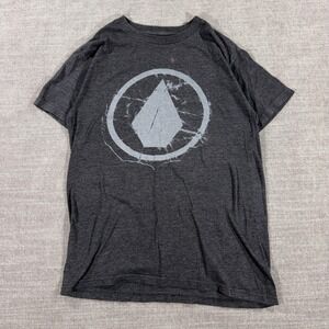 Volcom Graphic T-Shirt Boys Small Charcoal Grey Good Distressed Stone Logo